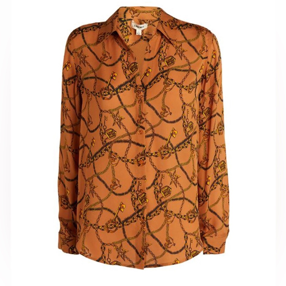 L'agence Nina Chain Pattern Button Down Shirt - image 2